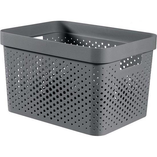 CURVER INFINITY BOX DOTS 17 LITER - 100% RECYCLED ANTRACIET-KETER BENELUX-Bouwhof shop (6569551659184)