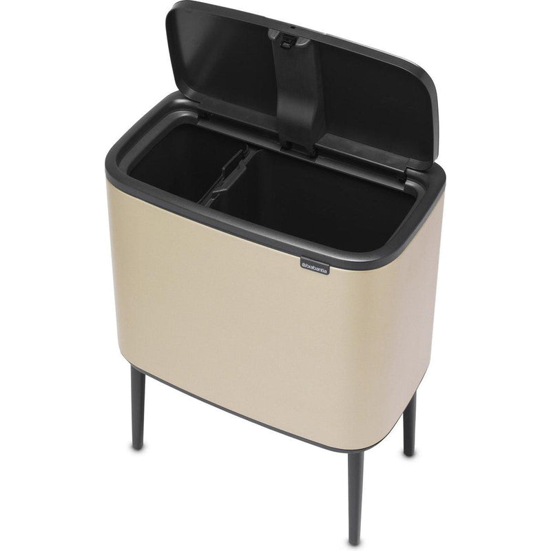 Brabantia Bo Touch Bin afvalemmer 11 + 23 liter met 2 kunststof binnenemmers Champagne-BRABANTIA NEDERLAND B.V.-Bouwhof shop