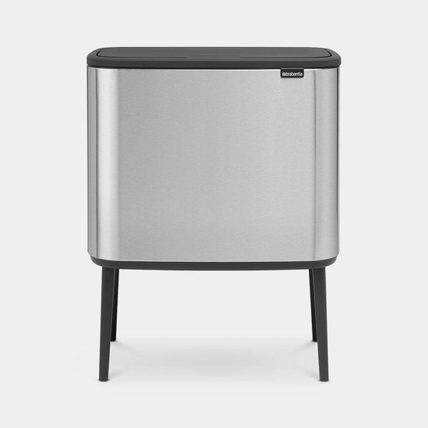 Brabantia Bo Touch Bin afvalemmer 3x 11 ltr. Matt Steel Fingerprint Proof-BRABANTIA NEDERLAND B.V.-Bouwhof shop (6627241230512)