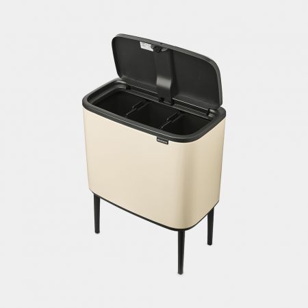 Brabantia Bo Touch Bin afvalemmer 3x11 liter Soft Beige (7087408283824)