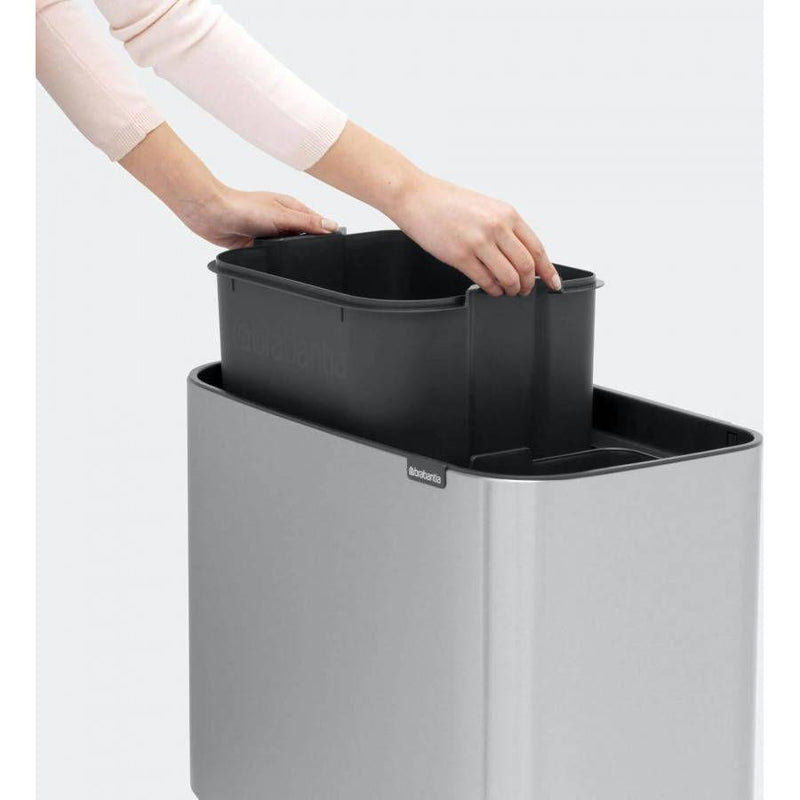 Brabantia bo touch bin afvalemmer 11+23 ltr. Matt steel fingerprint proof-BRABANTIA NEDERLAND B.V.-Bouwhof shop (6207478235312)