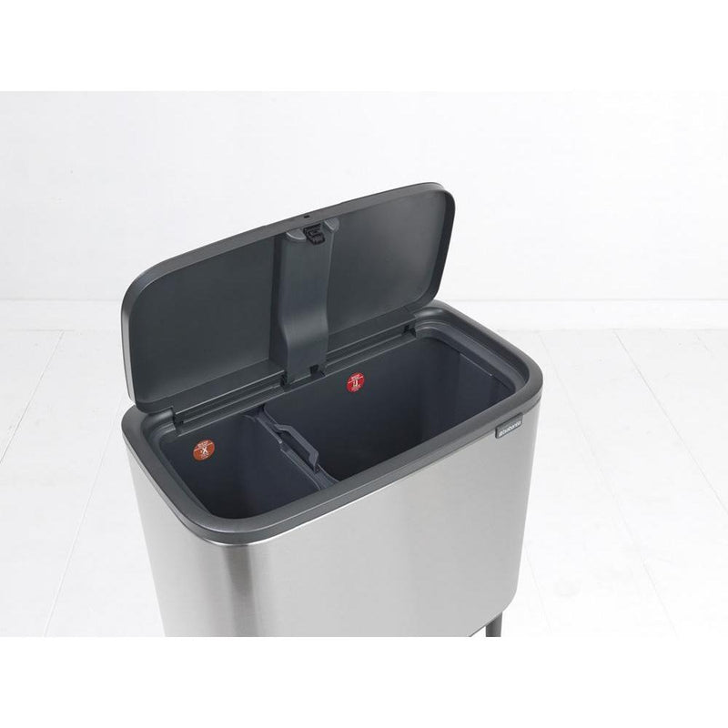 BRABANTIA BO TOUCH BIN AFVALEMMER 11+23 LTR. MATT STEEL FINGERPRINT PROOF-BRABANTIA NEDERLAND B.V.-Bouwhof shop (6207478235312)