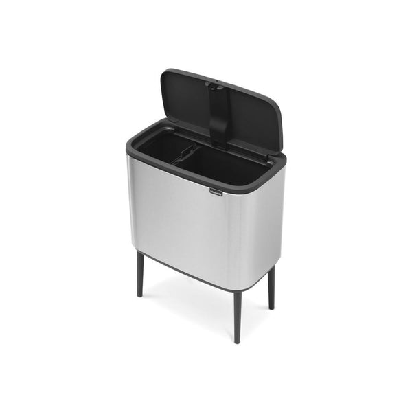 BRABANTIA BO TOUCH BIN AFVALEMMER 11+23 LTR. MATT STEEL FINGERPRINT PROOF-BRABANTIA NEDERLAND B.V.-Bouwhof shop (6207478235312)