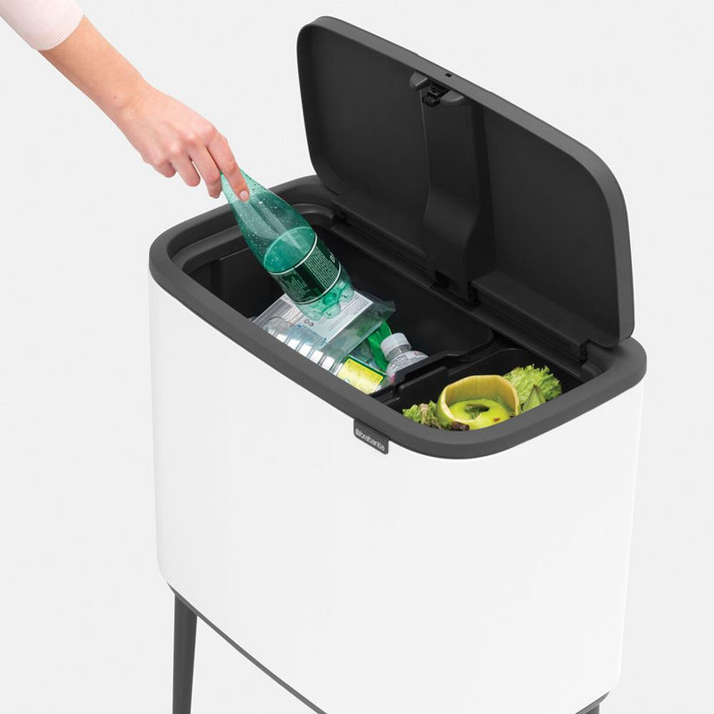 BRABANTIA BO TOUCH BIN AFVALEMMER 11+23 LTR. WHITE-BRABANTIA NEDERLAND B.V.-Bouwhof shop (6179648078000)