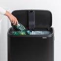 Brabantia bo touch bin hi afvalemmer 2x 30 ltr. Matt zwart-BRABANTIA NEDERLAND B.V.-Bouwhof shop (6135157620912)