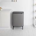 Brabantia bo touch bin hi afvalemmer 2x 30 ltr. Mineral concrete grey-BRABANTIA NEDERLAND B.V.-Bouwhof shop (6198321414320)