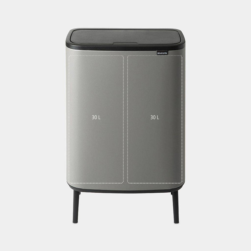 Brabantia bo touch bin hi afvalemmer 2x 30 ltr. Mineral concrete grey-BRABANTIA NEDERLAND B.V.-Bouwhof shop (6198321414320)