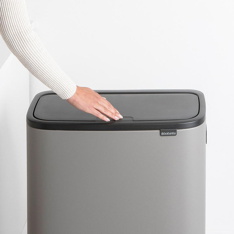 BRABANTIA BO TOUCH BIN HI AFVALEMMER 2X 30 LTR. MINERAL CONCRETE GREY-BRABANTIA NEDERLAND B.V.-Bouwhof shop (6198321414320)