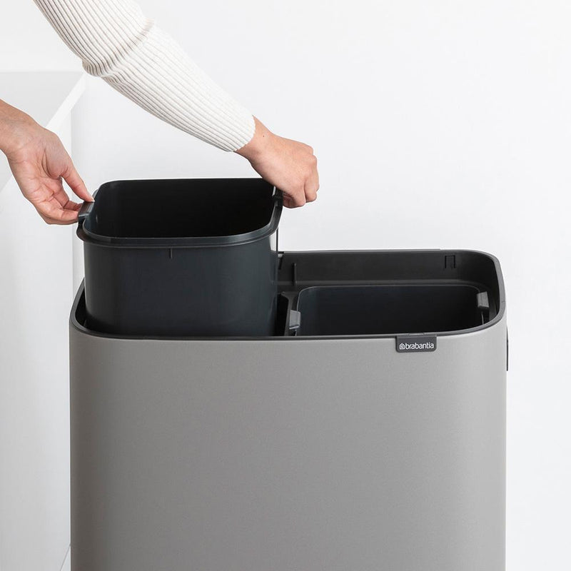 BRABANTIA BO TOUCH BIN HI AFVALEMMER 2X 30 LTR. MINERAL CONCRETE GREY-BRABANTIA NEDERLAND B.V.-Bouwhof shop (6198321414320)