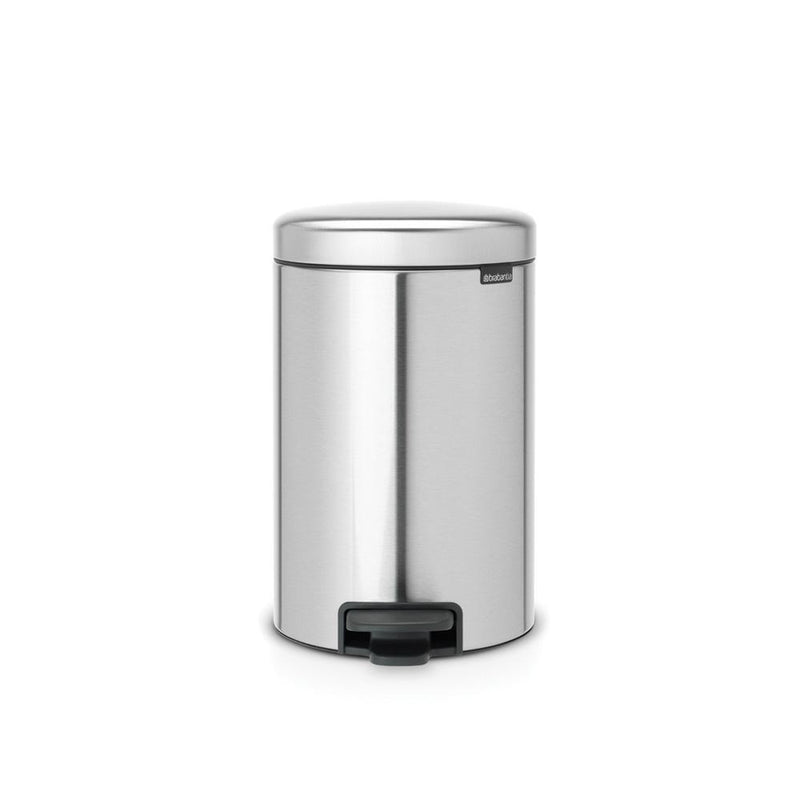 BRABANTIA NEWICON PEDAALEMMER 12 LTR. MATT STEEL FINGERPRINT PROOF-BRABANTIA NEDERLAND B.V.-Bouwhof shop (6198321774768)