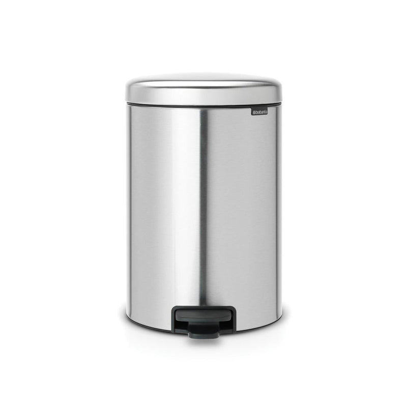 BRABANTIA NEWICON PEDAALEMMER 20 LTR. MATT STEEL FINGERPRINT PROOF-BRABANTIA NEDERLAND B.V.-Bouwhof shop (6179646931120)