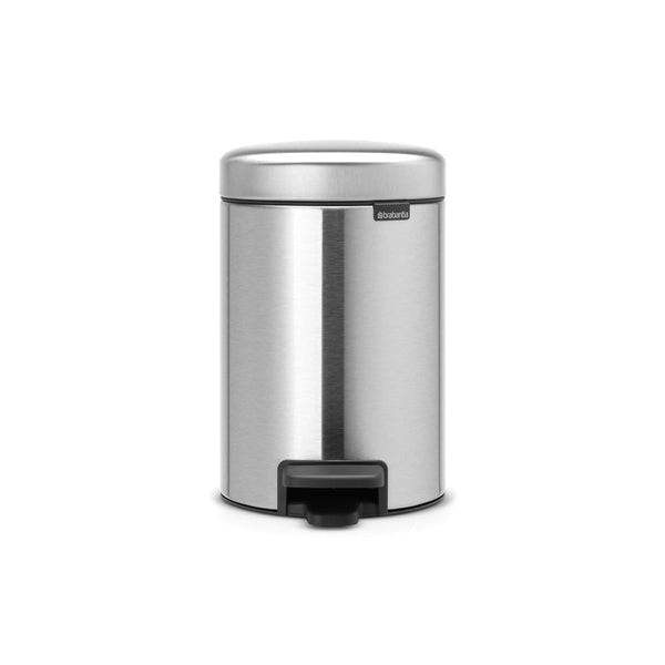 BRABANTIA NEWICON PEDAALEMMER 3 LTR. MATT STEEL FINGERPRINT PROOF-BRABANTIA NEDERLAND B.V.-Bouwhof shop (6162802966704)