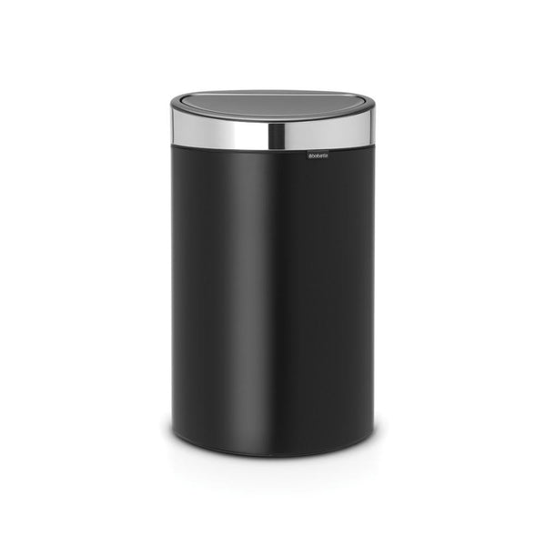 BRABANTIA TOUCH BIN AFVALEMMER 40 LTR. MATT ZWART - MATT STEEL FINGERPRINT PROOF-BRABANTIA NEDERLAND B.V.-Bouwhof shop (6179647422640)