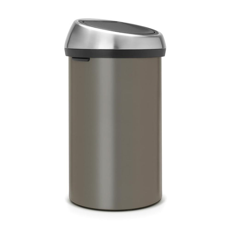 BRABANTIA TOUCH BIN AFVALEMMER 60 LTR. PLATINUM - MATT STEEL FINGERPRINT PROOF-BRABANTIA NEDERLAND B.V.-Bouwhof shop (6179648340144)