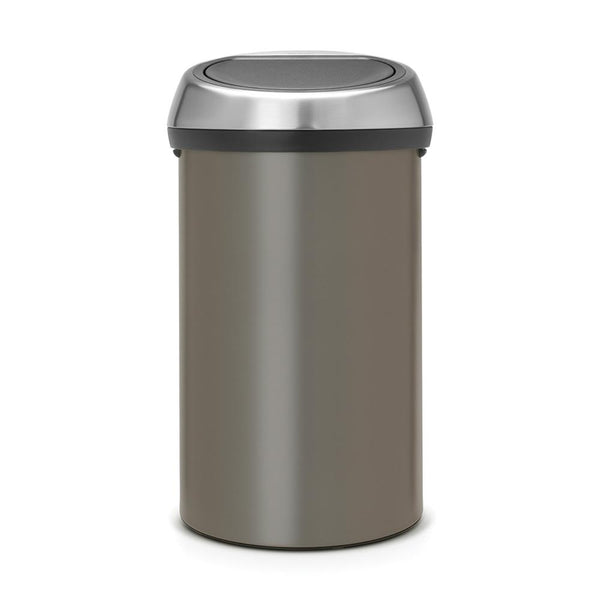 BRABANTIA TOUCH BIN AFVALEMMER 60 LTR. PLATINUM - MATT STEEL FINGERPRINT PROOF-BRABANTIA NEDERLAND B.V.-Bouwhof shop (6179648340144)