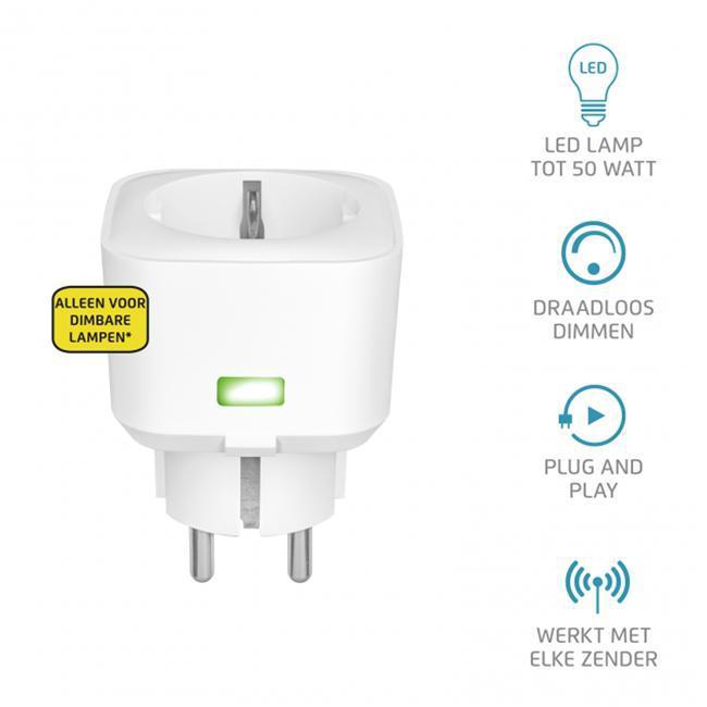 Compacte stopcontactdimmer ACC-250-LD-KLIKAANKLIKUIT / TRUST INT.-Bouwhof shop (6627231105200)