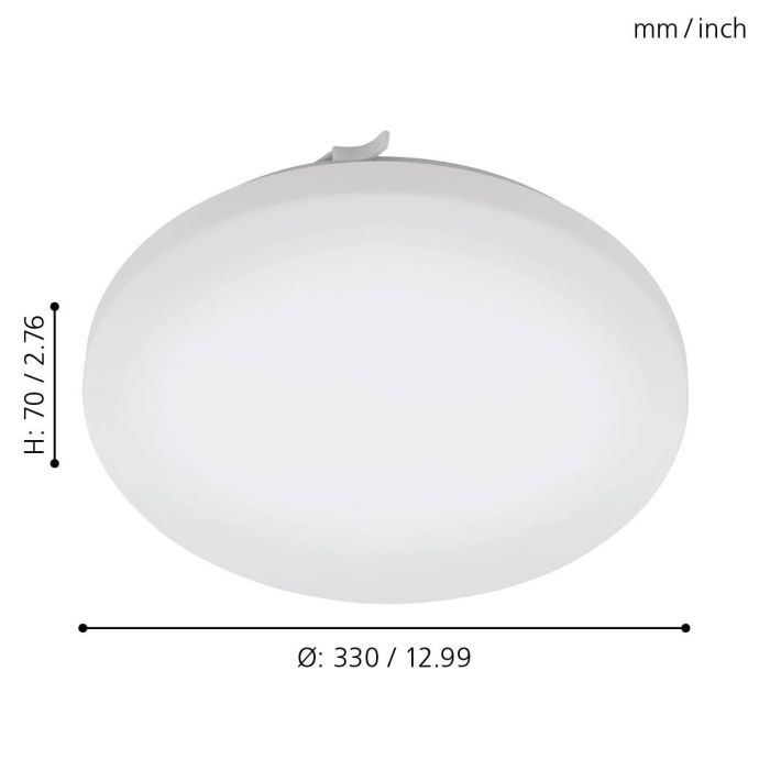 Eglo Frania plafondlamp LED, 33 x 33 x 7 cm, wit-EGLO Verlichting Nederland B.V.-Bouwhof shop