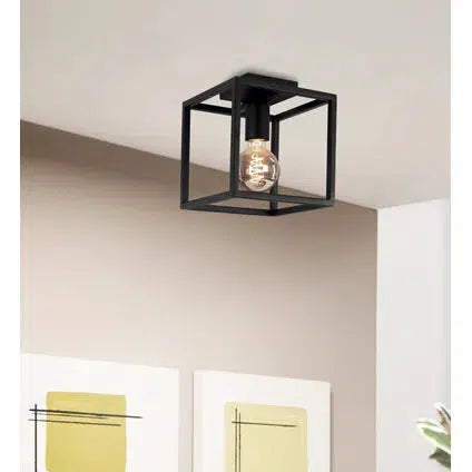 Eglo industriële plafondlamp Blackcrown, zwart, E27-EGLO Verlichting Nederland B.V.-Bouwhof shop