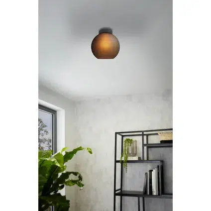 Eglo plafondlamp Cesenatico, gerookt glas, ⌀25 cm, E27-EGLO Verlichting Nederland B.V.-Bouwhof shop