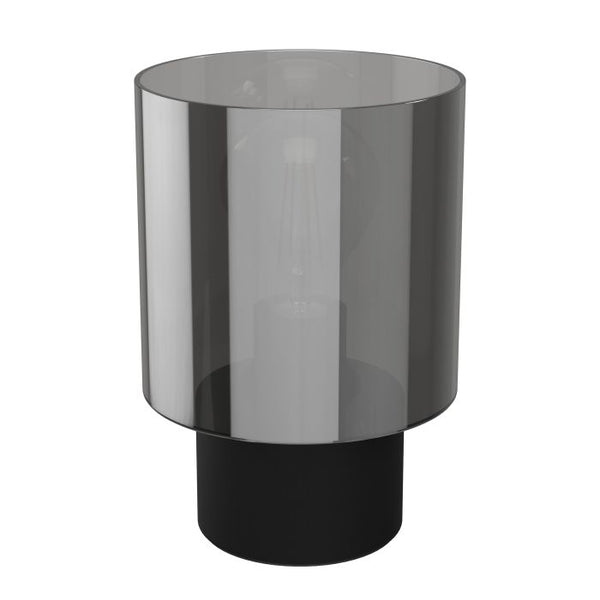 Eglo tafellamp Gorosiba, mat zwart, smoke glas, snoerschakelaar, E27-EGLO Verlichting Nederland B.V.-Bouwhof shop