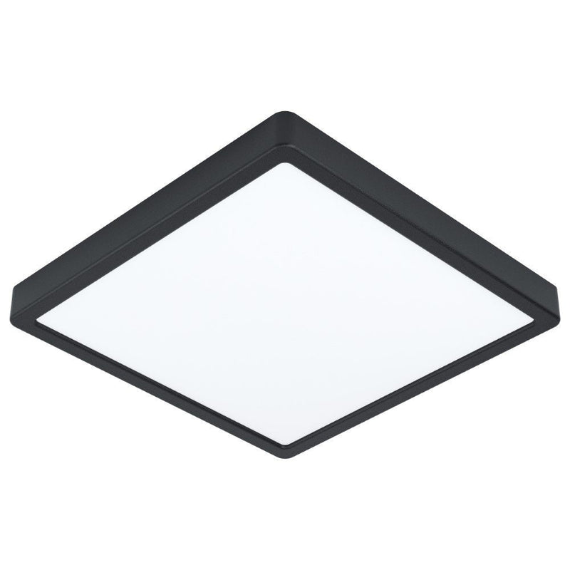 Eglo vierkante plafondlamp Fueva, 28,5 cm, zwart-EGLO Verlichting Nederland B.V.-Bouwhof shop