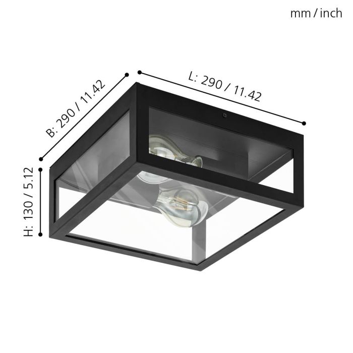 Eglo wand-/ plafondlamp Amezola, zwart, E27-EGLO Verlichting Nederland B.V.-Bouwhof shop