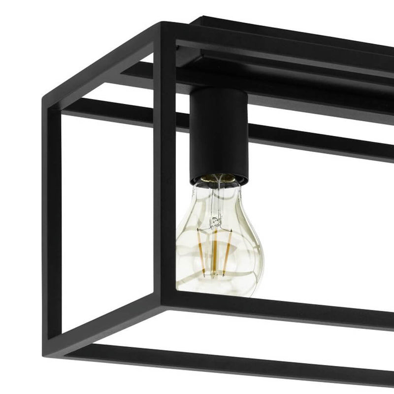 Eglo zwarte plafondlamp Eldrick, 2 lichts, E27, zwart-EGLO Verlichting Nederland B.V.-Bouwhof shop