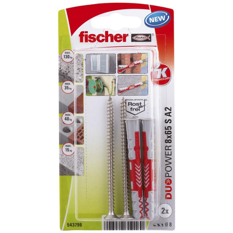 FISCHER ZB DUOPOWER 8X65 S A2 K NV-FISCHER BENELUX B.V.-Bouwhof shop (6148970315952)