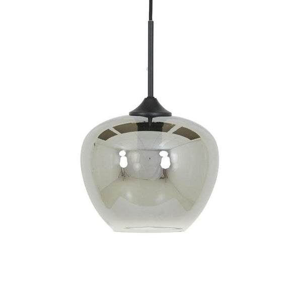 Hanglamp 18x15 cm MAYSON mat zwart+glas smoke-LIGHT & LIVING [BO] (verlichting)-Bouwhof shop (6969664405680)