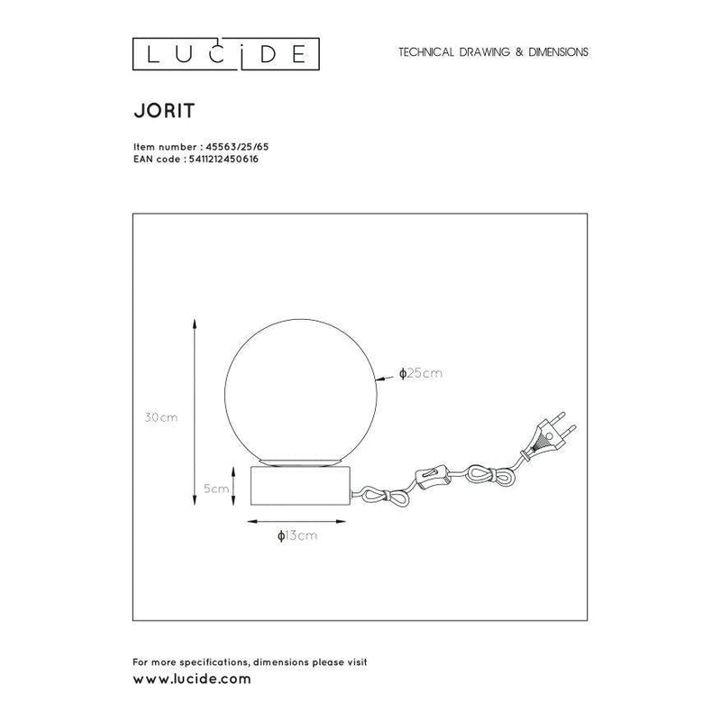 Lucide JORIT - Tafellamp - Ø 25 cm - 1xE27 - Fumé-LUCIDE-Bouwhof shop (6143432097968)