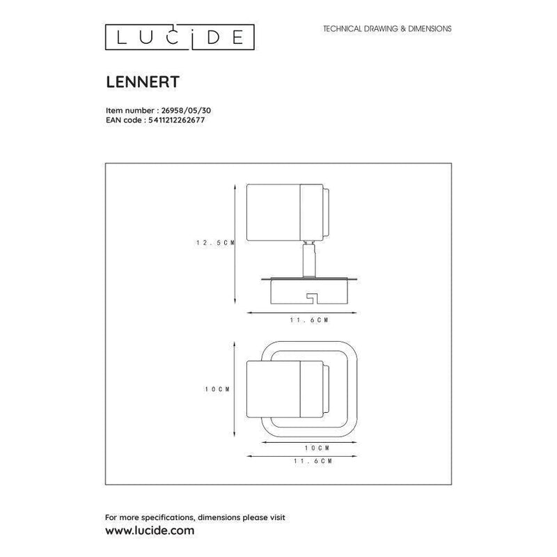 Lucide LENNERT - Plafondspot Badkamer - LED Dimb. - GU10 - 1x5W 3000K - IP44 - Zwart-LUCIDE-Bouwhof shop (6143450611888)