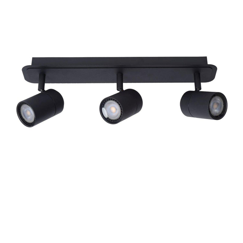 Lucide LENNERT - Plafondspot Badkamer - LED Dimb. - GU10 - 3x5W 3000K - IP44 - Zwart-LUCIDE-Bouwhof shop (6143437996208)