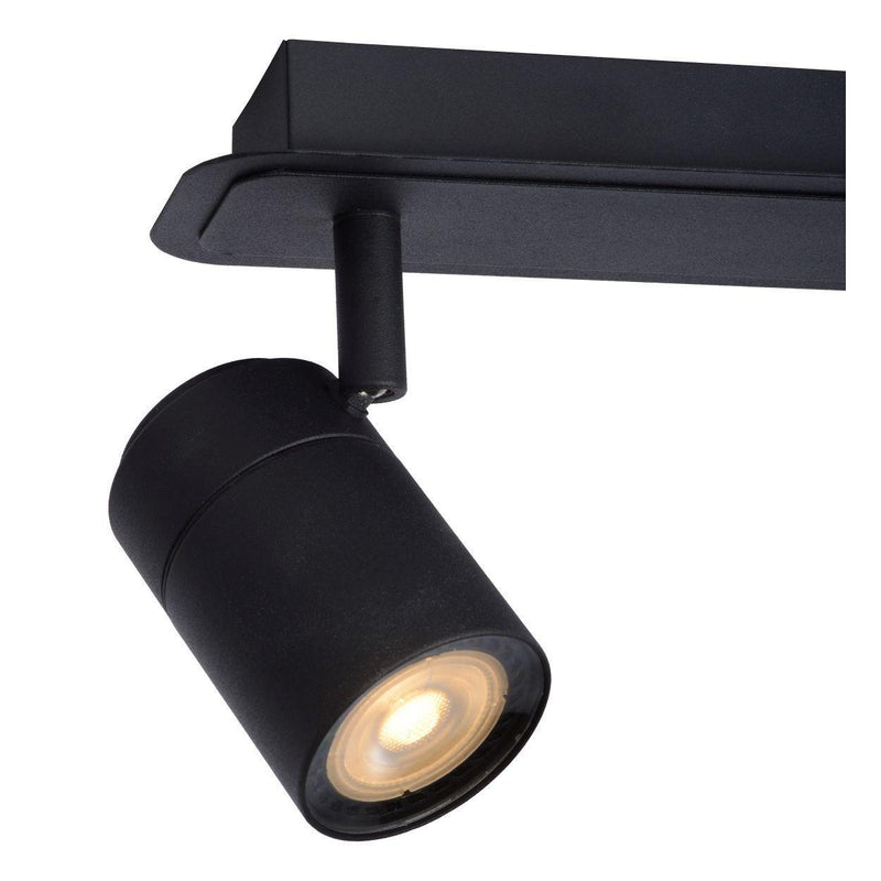 Lucide LENNERT - Plafondspot Badkamer - LED Dimb. - GU10 - 3x5W 3000K - IP44 - Zwart-LUCIDE-Bouwhof shop (6143437996208)