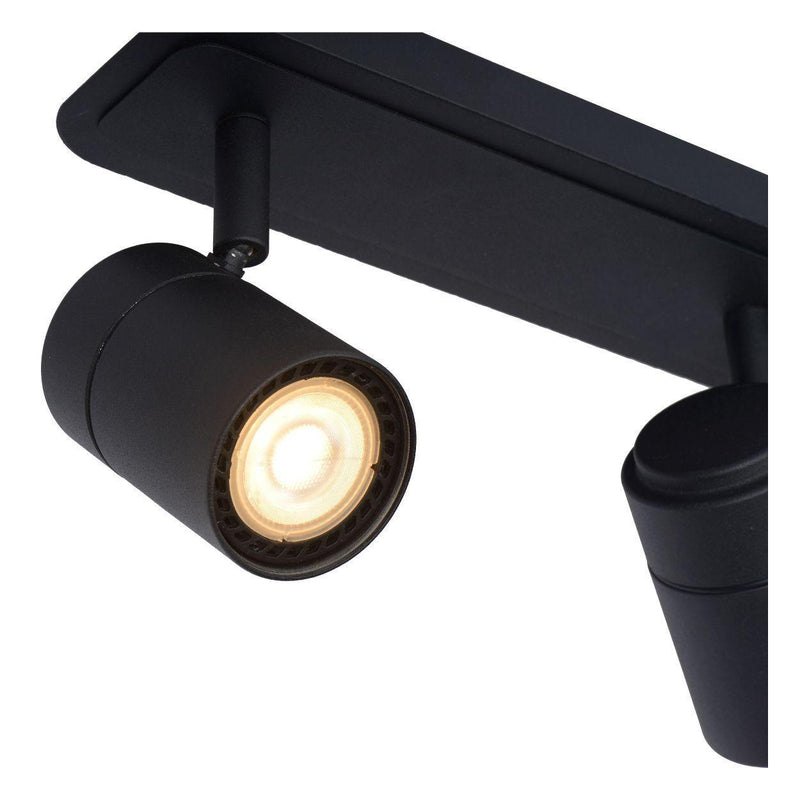 Lucide LENNERT - Plafondspot Badkamer - LED Dimb. - GU10 - 3x5W 3000K - IP44 - Zwart-LUCIDE-Bouwhof shop (6143437996208)