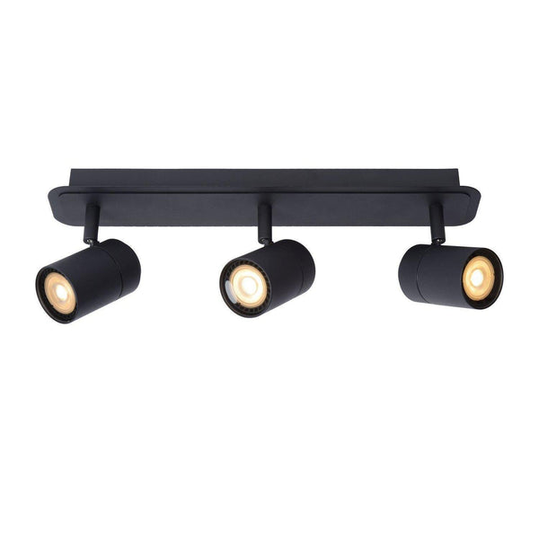 Lucide LENNERT - Plafondspot Badkamer - LED Dimb. - GU10 - 3x5W 3000K - IP44 - Zwart-LUCIDE-Bouwhof shop (6143437996208)