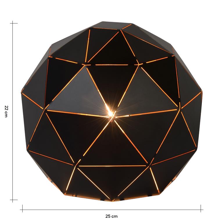 Lucide OTONA - moderne tafellamp - zwart- Ø 25 cm-LUCIDE-Bouwhof shop (6839480975536)