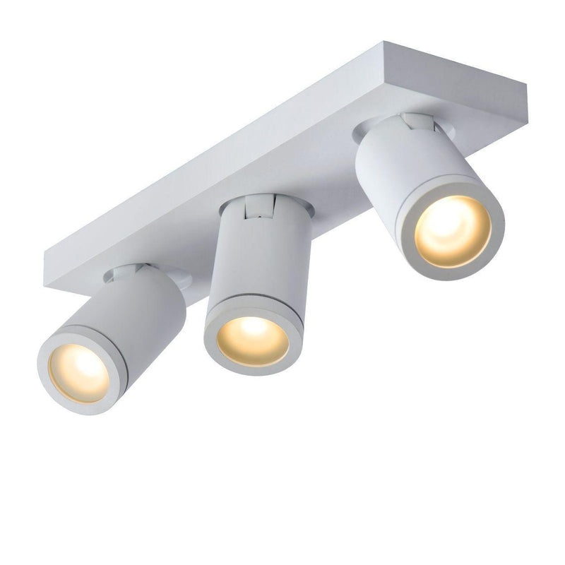 Lucide TAYLOR - Plafondspot Badkamer - LED Dim to warm - GU10 - 3x5W 2200K/3000K - IP44 - Wit-LUCIDE-Bouwhof shop (6143464472752)