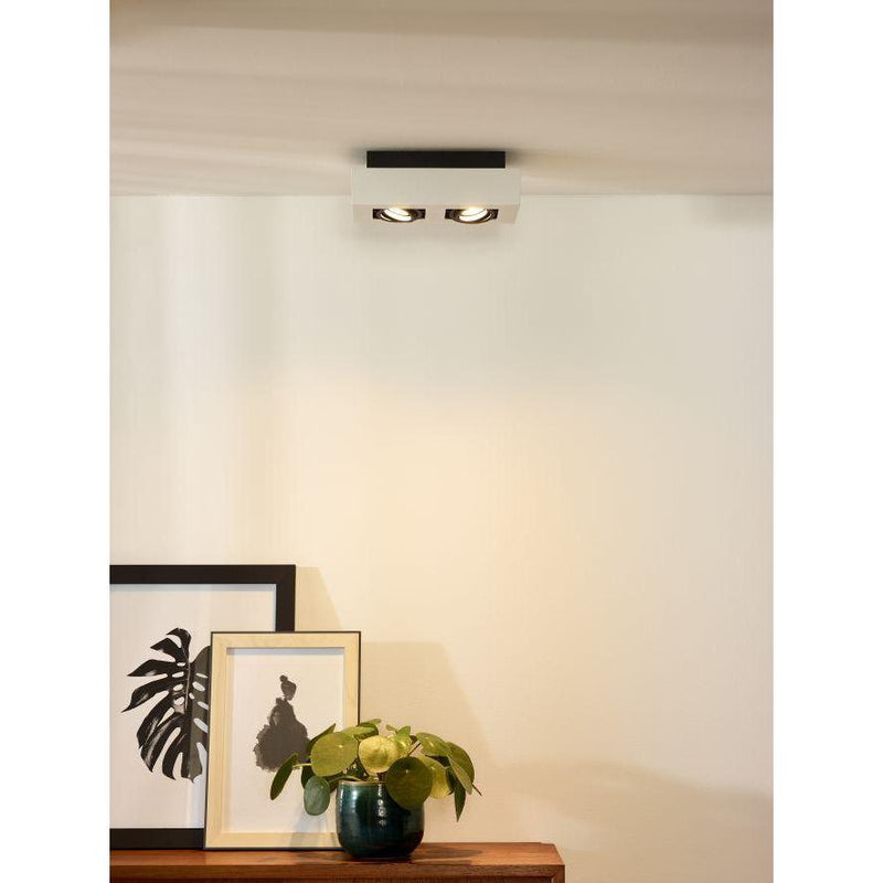 Lucide XIRAX - Plafondspot - LED Dim to warm - GU10 - 2x5W 2200K/3000K - Wit-LUCIDE-Bouwhof shop (6143465128112)