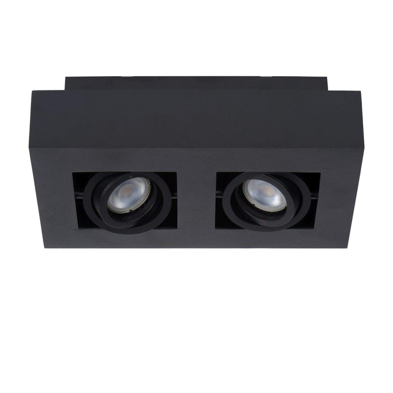 Lucide XIRAX - Plafondspot - LED Dim to warm - GU10 - 2x5W 2200K/3000K - Zwart-LUCIDE-Bouwhof shop (6143465095344)