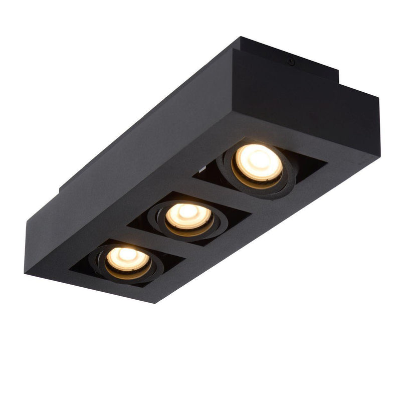 Lucide XIRAX - Plafondspot - LED Dim to warm - GU10 - 3x5W 2200K/3000K - Zwart-LUCIDE-Bouwhof shop (6143430033584)