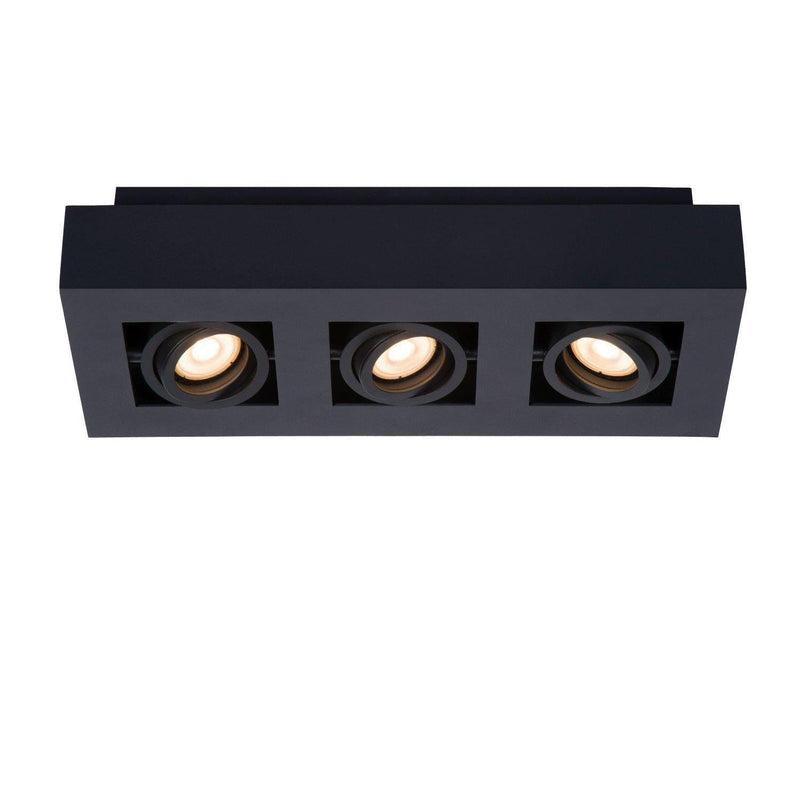 Lucide XIRAX - Plafondspot - LED Dim to warm - GU10 - 3x5W 2200K/3000K - Zwart-LUCIDE-Bouwhof shop (6143430033584)