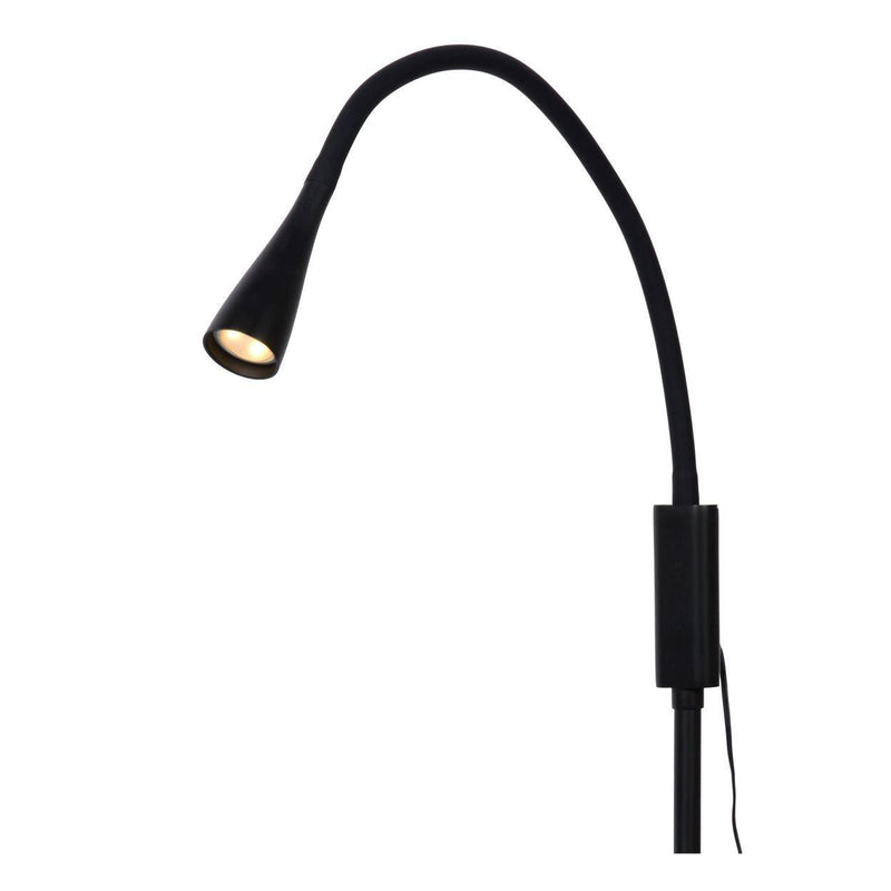 Lucide ZOZY - Leeslamp - LED Dimb. - 1x3W 3000K - 3 StepDim - Zwart-LUCIDE-Bouwhof shop (6143464407216)