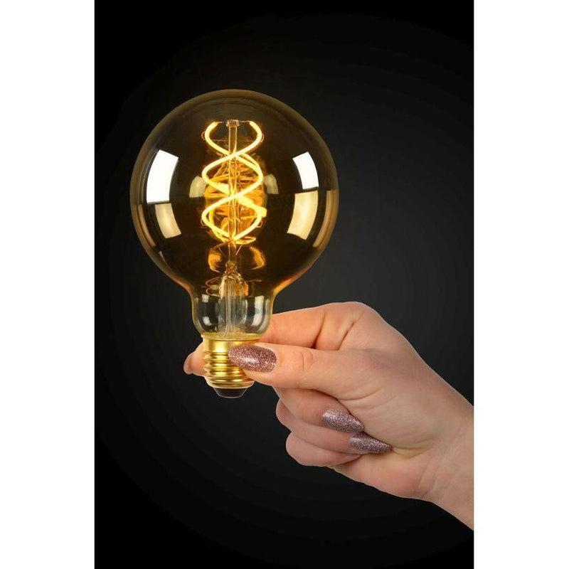 Lucide filament lamp - ø 9.5 Cm - led dimbaar - e27 - 1x5w 2200k - amber-LUCIDE-Bouwhof shop (6143434883248)