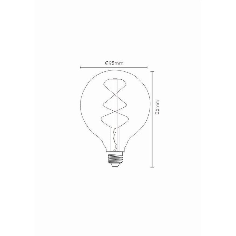Lucide filament lamp - ø 9.5 Cm - led dimbaar - e27 - 1x5w 2200k - amber-LUCIDE-Bouwhof shop (6143434883248)