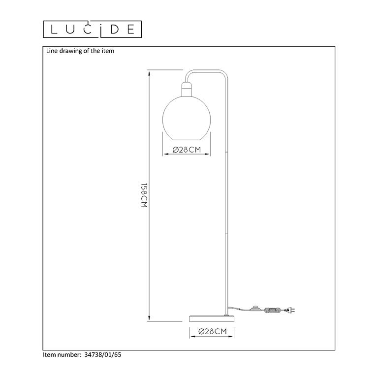 Lucide julius vloerlamp - ø 28 cm - 1xe27 - fumé-LUCIDE-Bouwhof shop (6791388332208)