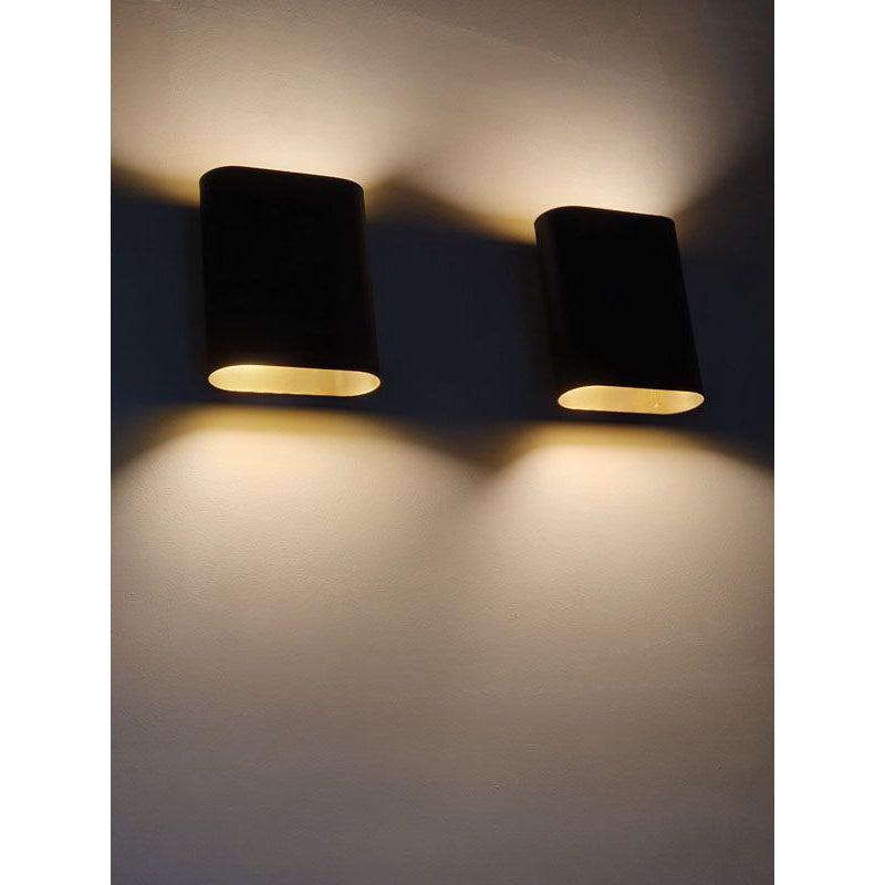 Lucide wandlamp Ovalis, zwart, 2 x E14-LUCIDE-Bouwhof shop (6143431311536)