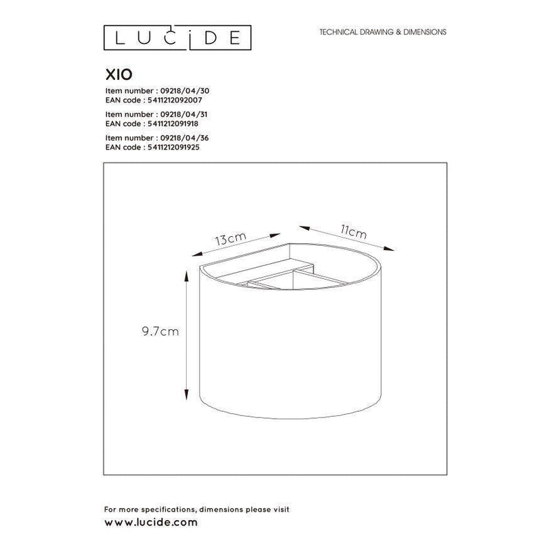 Lucide XIO - Wandlamp - LED Dimb. - G9 - 1x4W 2700K - Wit-LUCIDE-Bouwhof shop (6143435243696)