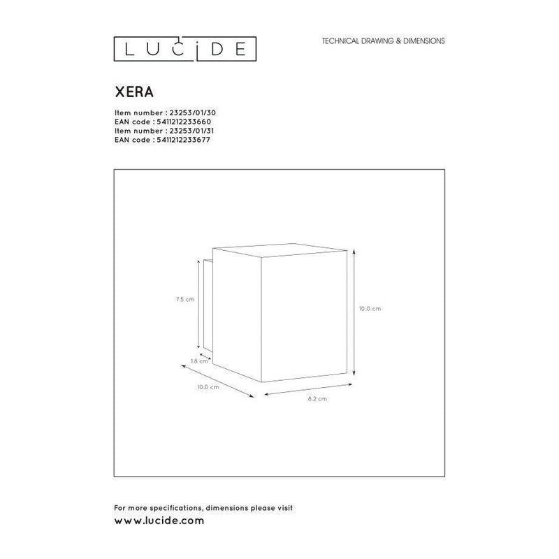 Lucide XERA - Wandlamp - 1xG9 - Wit-LUCIDE-Bouwhof shop (6143464603824)