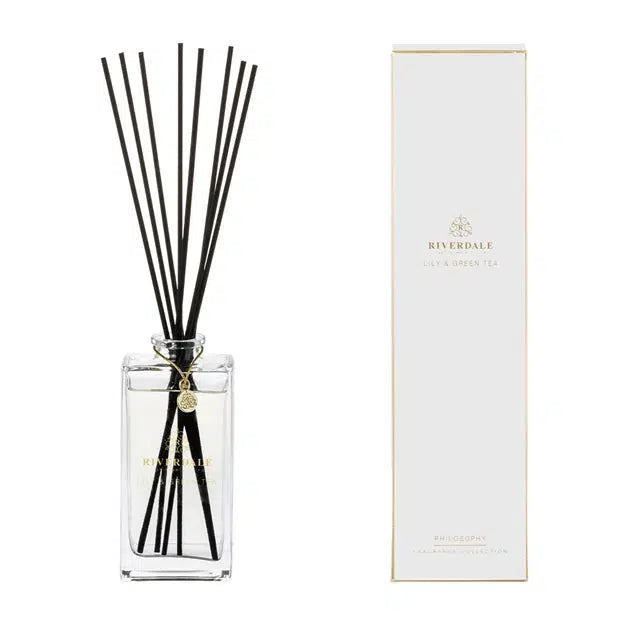 Riverdale Boutique Geurstokjes Lily & Green Tea 140ml grijs-Riverdale-Bouwhof shop