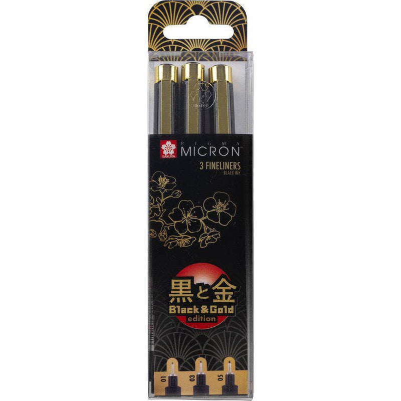 Sakura Pigma Black & Gold Edition Set 3-KONINKLIJKE TALENS B.V.-Bouwhof shop (7001161334960)